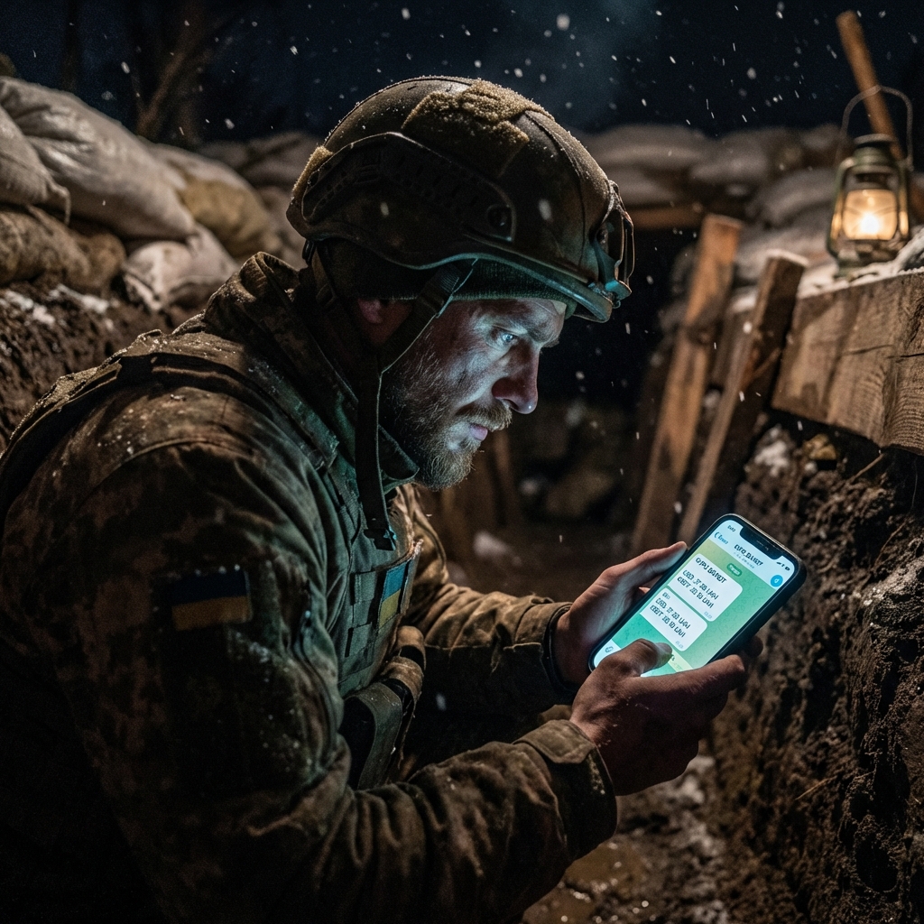 士兵帕夫洛在戰壕中